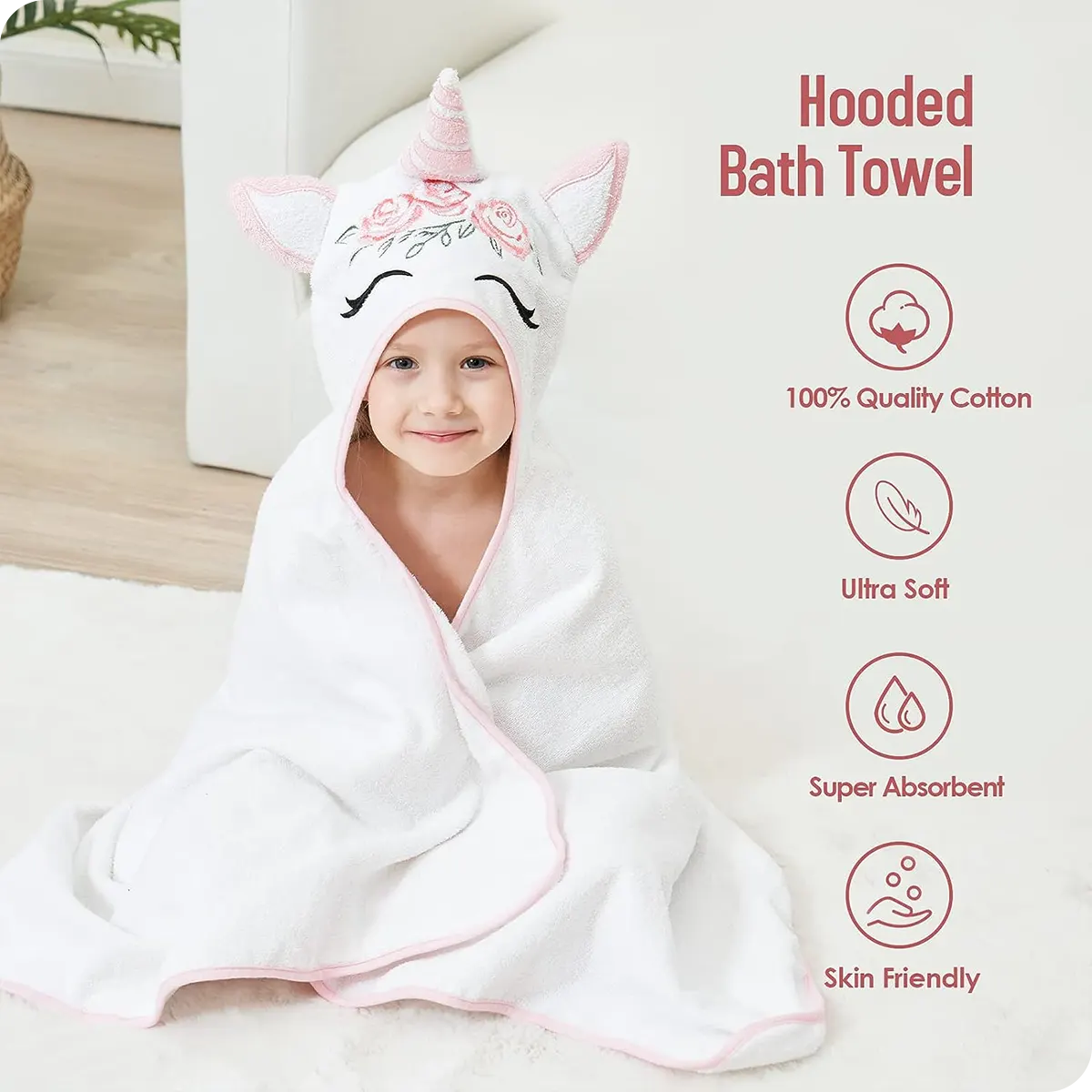 Unicorn Kids Beach Towels details02 Kids Hooded Towel Unicorn Kids Bath Towels